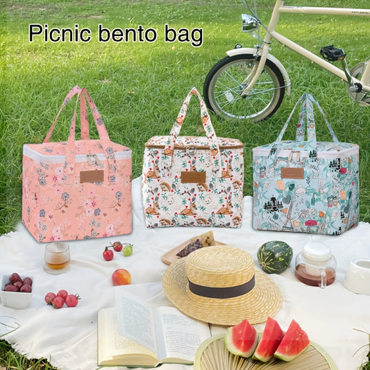 Large Capacity Insulated Cooler Bag Lunch Tote Aluminum Foil Lining