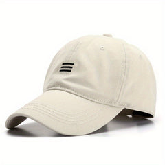 Three Stripe Embroidery Baseball Cap Solid Cotton Sun Hat Casual Dad Hats