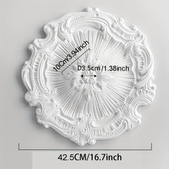 Modern Carved Round Gypsum Ceiling Lamp Holder