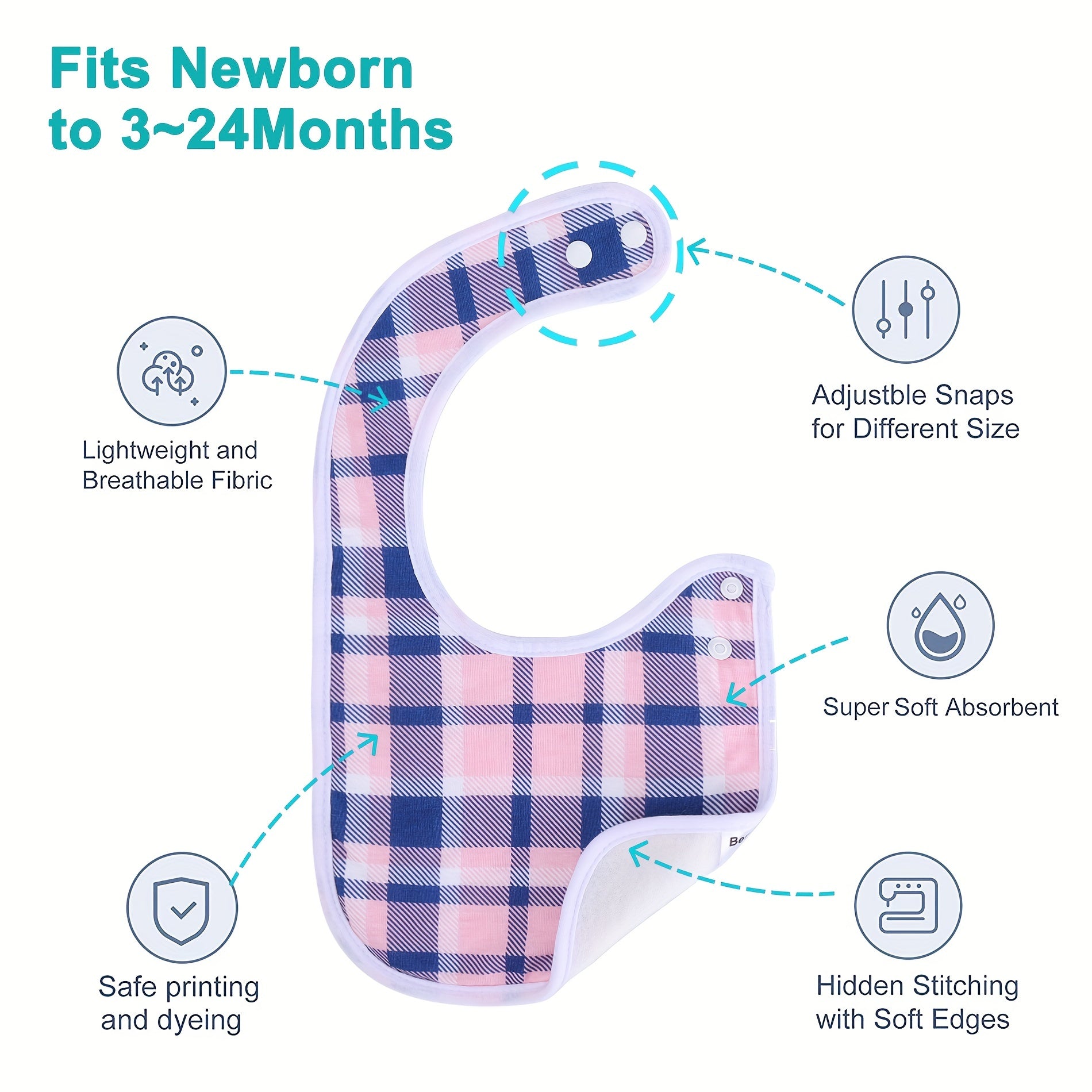4 Pcs Baby Bandana Drool Bibs Set 100% Organic Cotton for Girls Newborn