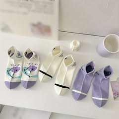 5 Pairs Heart & Floral Print Socks Soft Casual Stockings Women's Hosiery