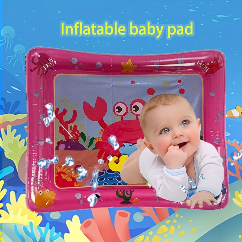 Baby Water Play Mat Inflatable Pat Water Mat Marine Life Crawling Mat