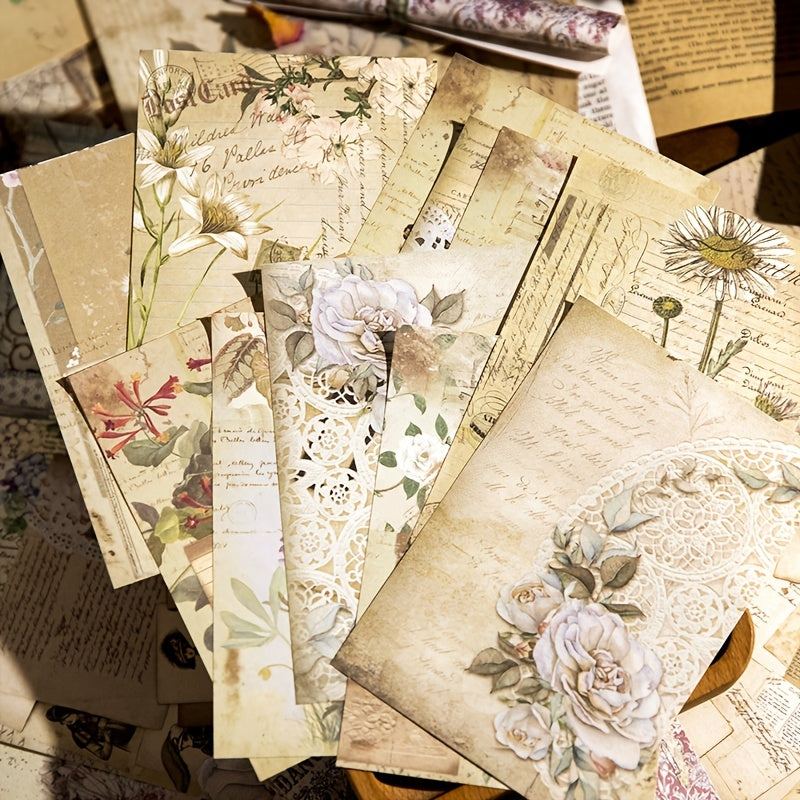 30 Pcs Vintage Scrapbook Paper Set for DIY Planners Diaries Albums