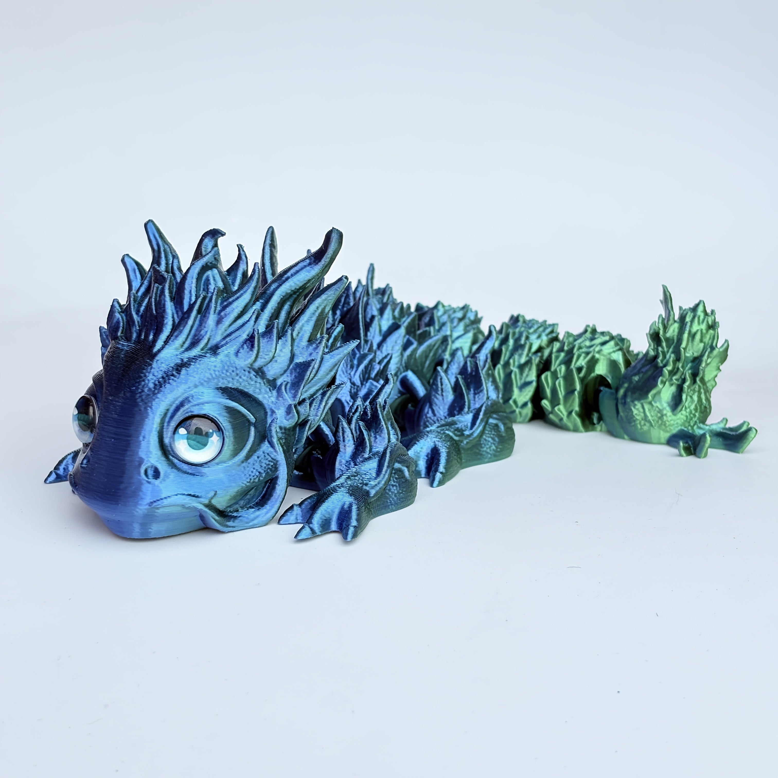 Chubby Forest Dragon Figurine 3D Printed Fantasy Desk Accessories