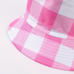 Chessboard Pattern Reversible Bucket Hat Unisex Fisherman Cap
