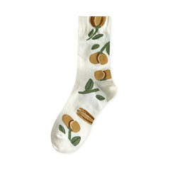 5 Pairs Women's Floral Mid Tube Socks