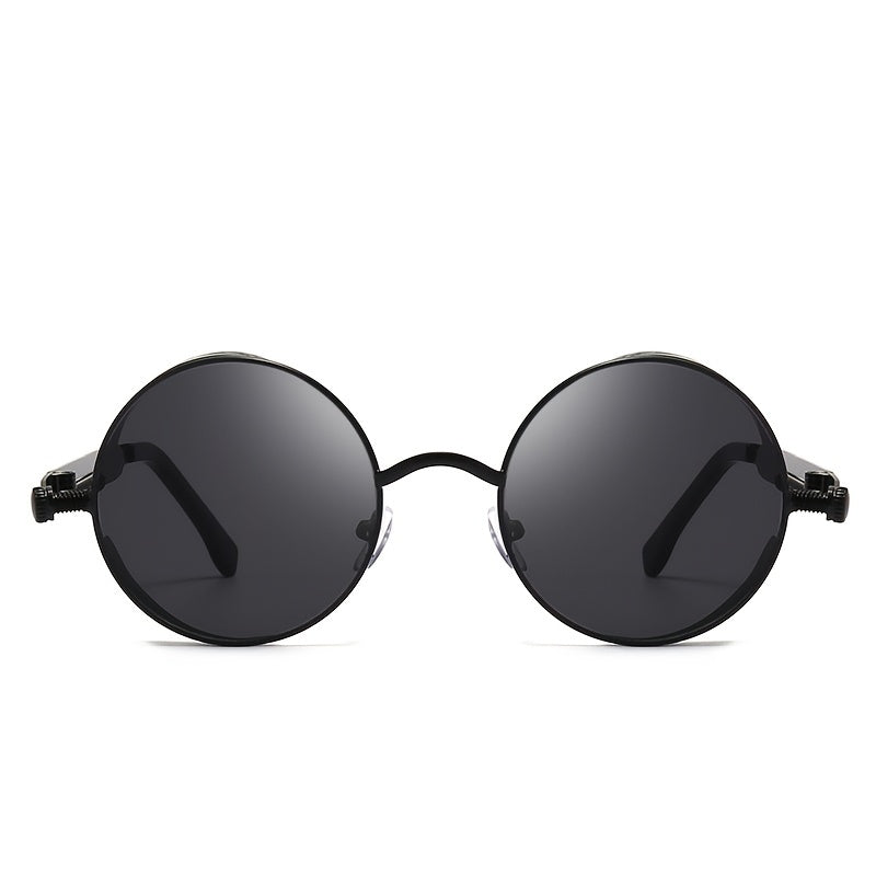 Men's Vintage Steampunk Round Stainless Steel Sunglasses