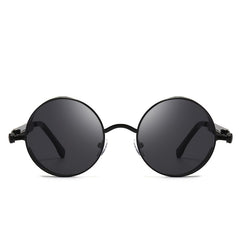 Men's Vintage Steampunk Round Stainless Steel Sunglasses