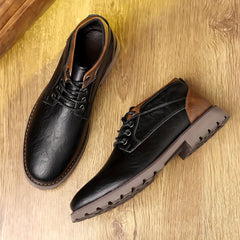 Men's Retro Ankle Boots PU Leather Lace-up Outdoor Shoes