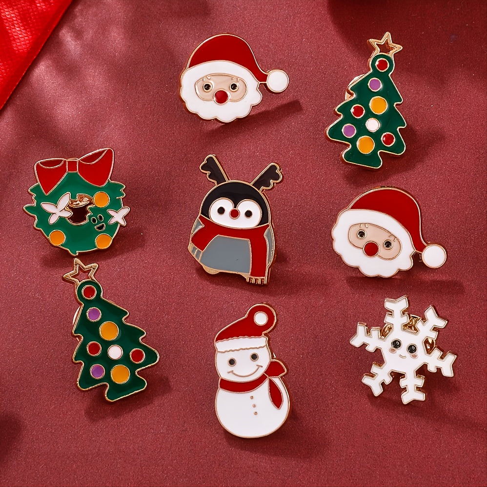 Men's Christmas Pattern Red Alloy Pin