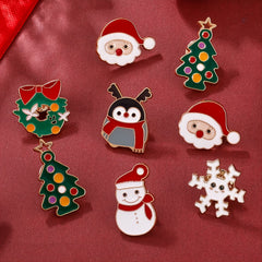 Men's Christmas Pattern Red Alloy Pin