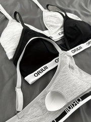 3pcs Letter Sports Bras Comfy Yoga Fitness Bra Women's Underwear