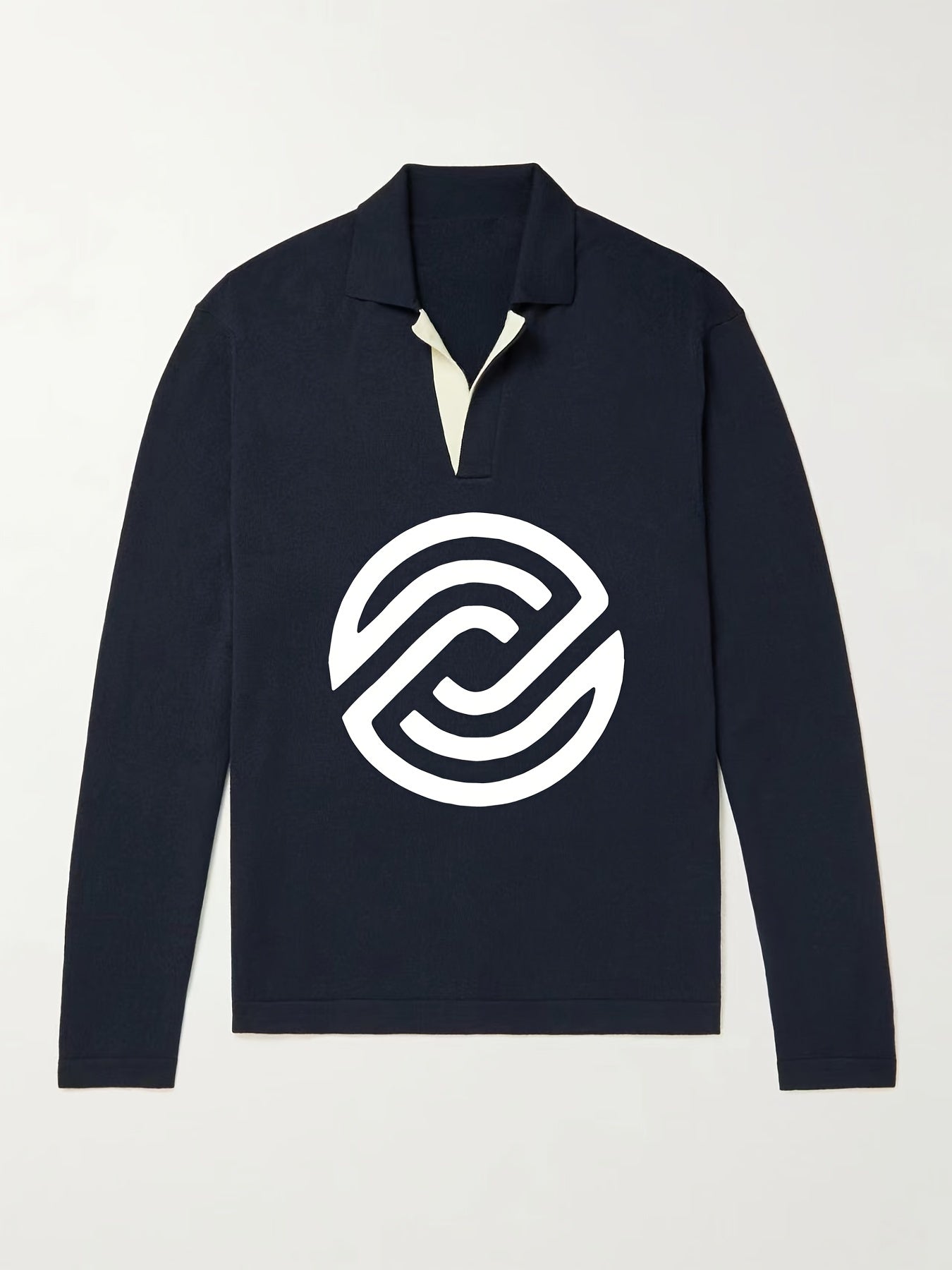 Geometric Pattern Knit Polo Shirt Men's Casual Pullover Sweater