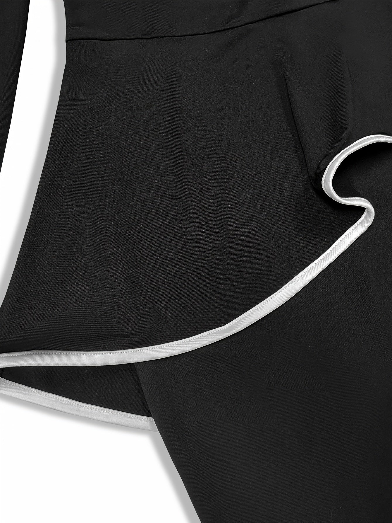  Colorblock Long Sleeve Round Neck Dress