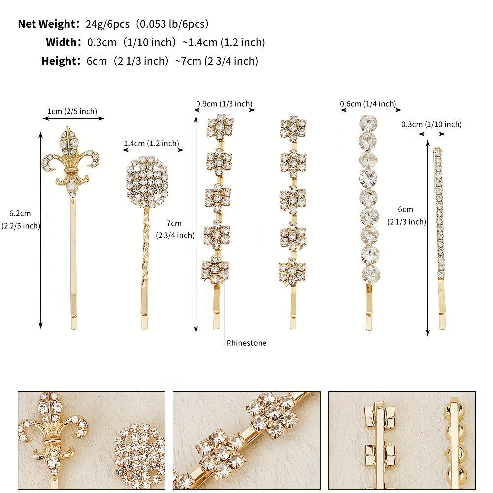 Rhinestone Bobby Pin Side Clip Bangs Clip Head Jewelry Set