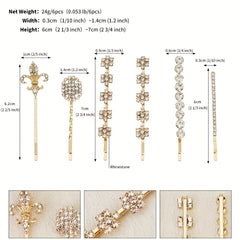 Rhinestone Bobby Pin Side Clip Bangs Clip Head Jewelry Set