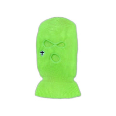 Cross Embroidered Three Hole Balaclava Hat Ski Mask
