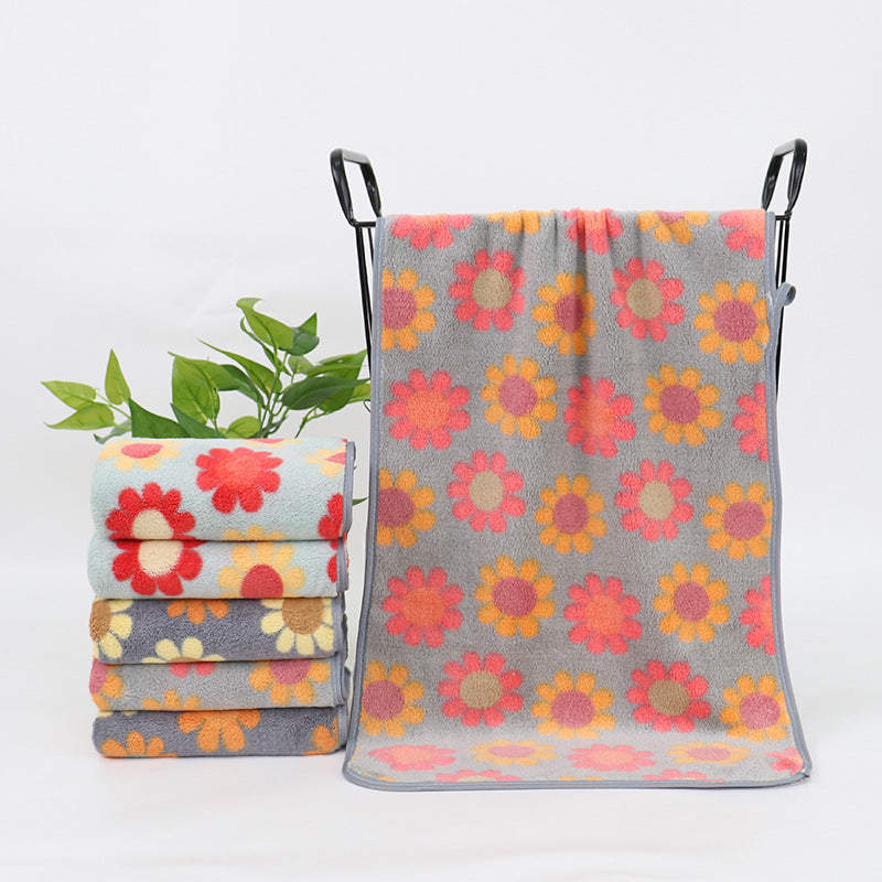 3pcs Microfiber Hand Towel Soft Face Towel Flower Pattern Face Washing Towel