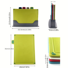 Plastic Chopping Board Set With Storage Stand