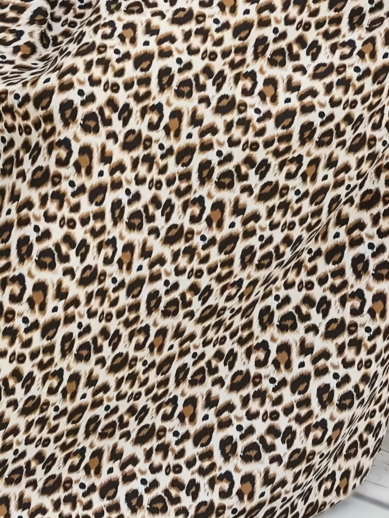  Leopard Print V Neck Maxi Dress