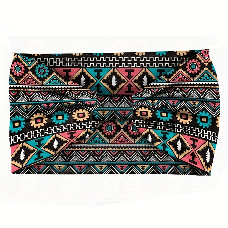 Boho Wide Headband Print Turban Headwrap Knot Hairband Bandana Hair Accessories