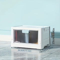 Large Capacity Clear Storage Bin With Wheels Foldable Luggage Box