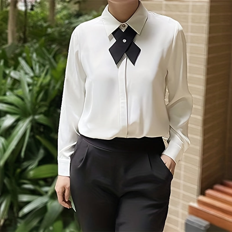 Adjustable Cross Bow Ties Solid Shirt Tie For Men & Women