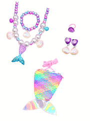 Girls Mermaid Tail Set with Accessories for Party