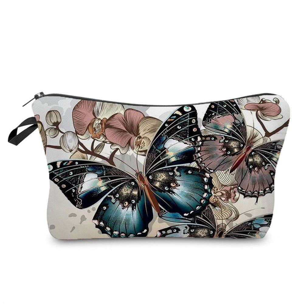Butterfly Pattern Makeup Bag Foldable Cosmetic Bag With Zipper