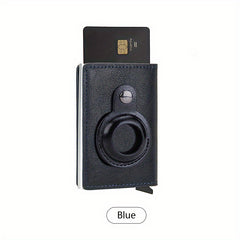 RFID Blocking Card Holder Airtag PU Leather Tracker Bracket Credit Card Bag