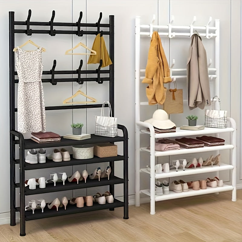 Carbon Steel Shoe Hat Rack Foyer Coat Rack, 4-5 Layers Storage Shelves