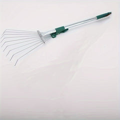 Telescopic Garden Rake Comfort Handle - Stainless Steel 9 Teeth