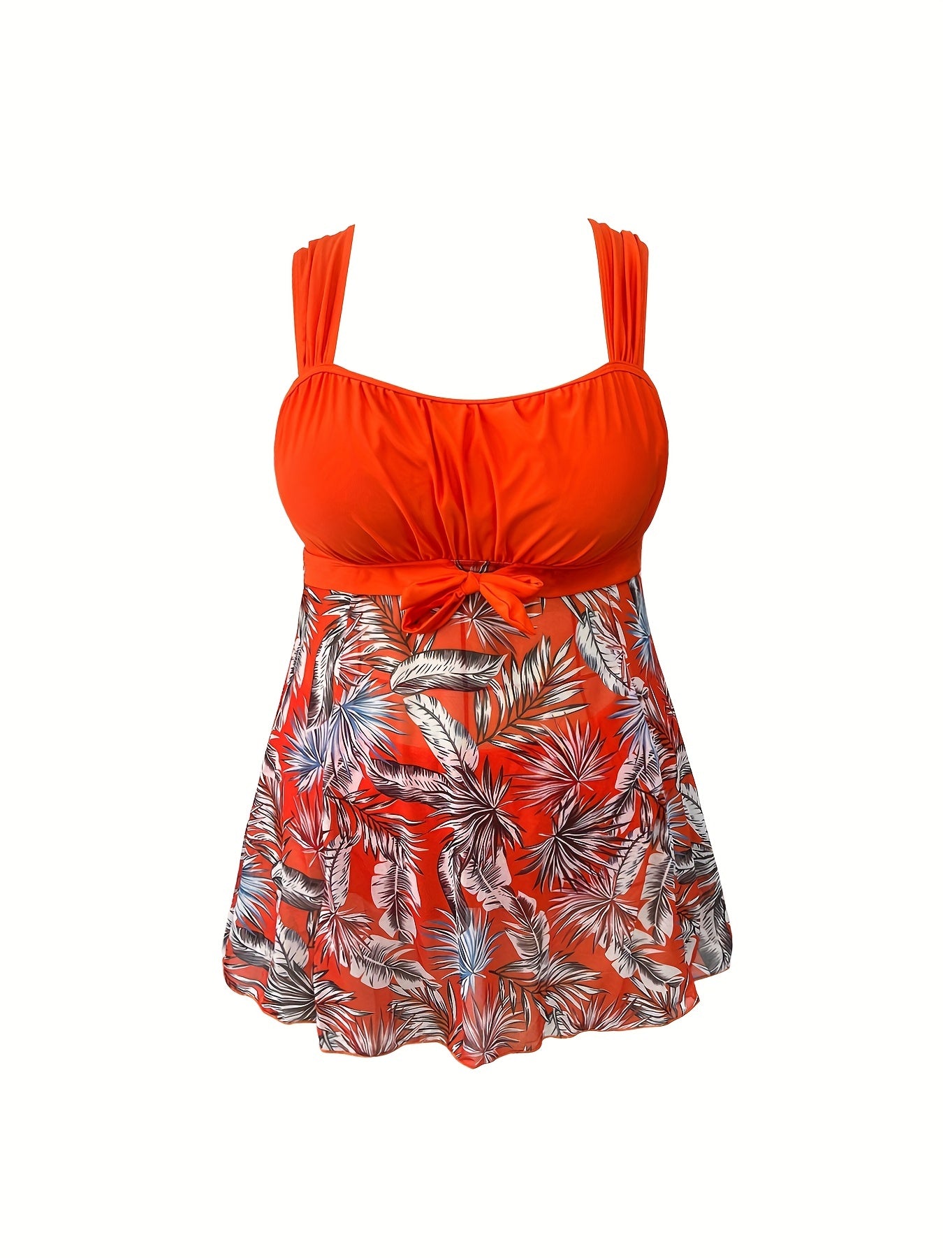  Tropical Mesh Tankini Set