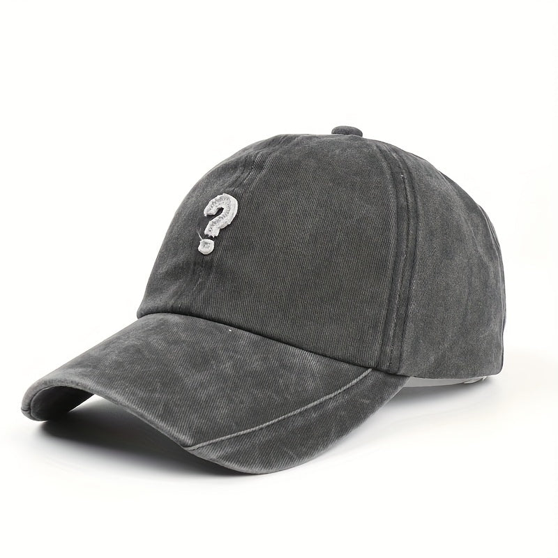 Vintage Mark Baseball Cap Street Retro Washed Denim Soft Top Curved Peaked Cap