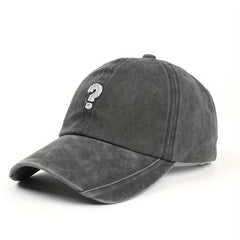 Vintage Mark Baseball Cap Street Retro Washed Denim Soft Top Curved Peaked Cap
