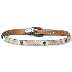 Rhinestone Skull PU Belt Western Cowboy Cowgirl Stylish Punk Belt