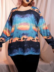  Tie Dye Long Sleeve Sports Top