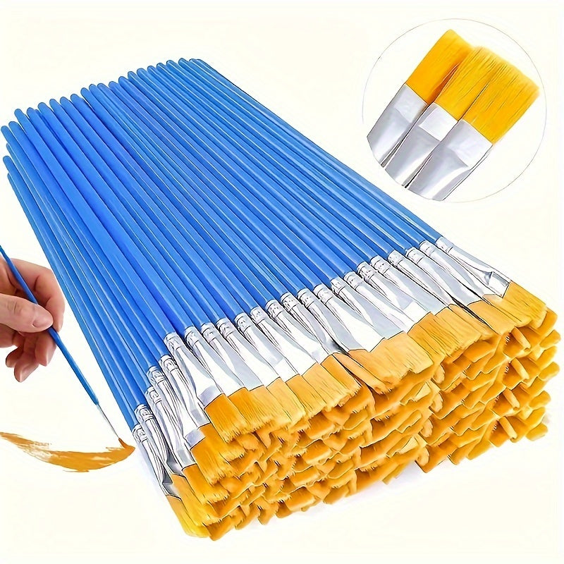 20-Piece Nylon Artist Brushes Set for Acrylic & Watercolor with Wooden Handles