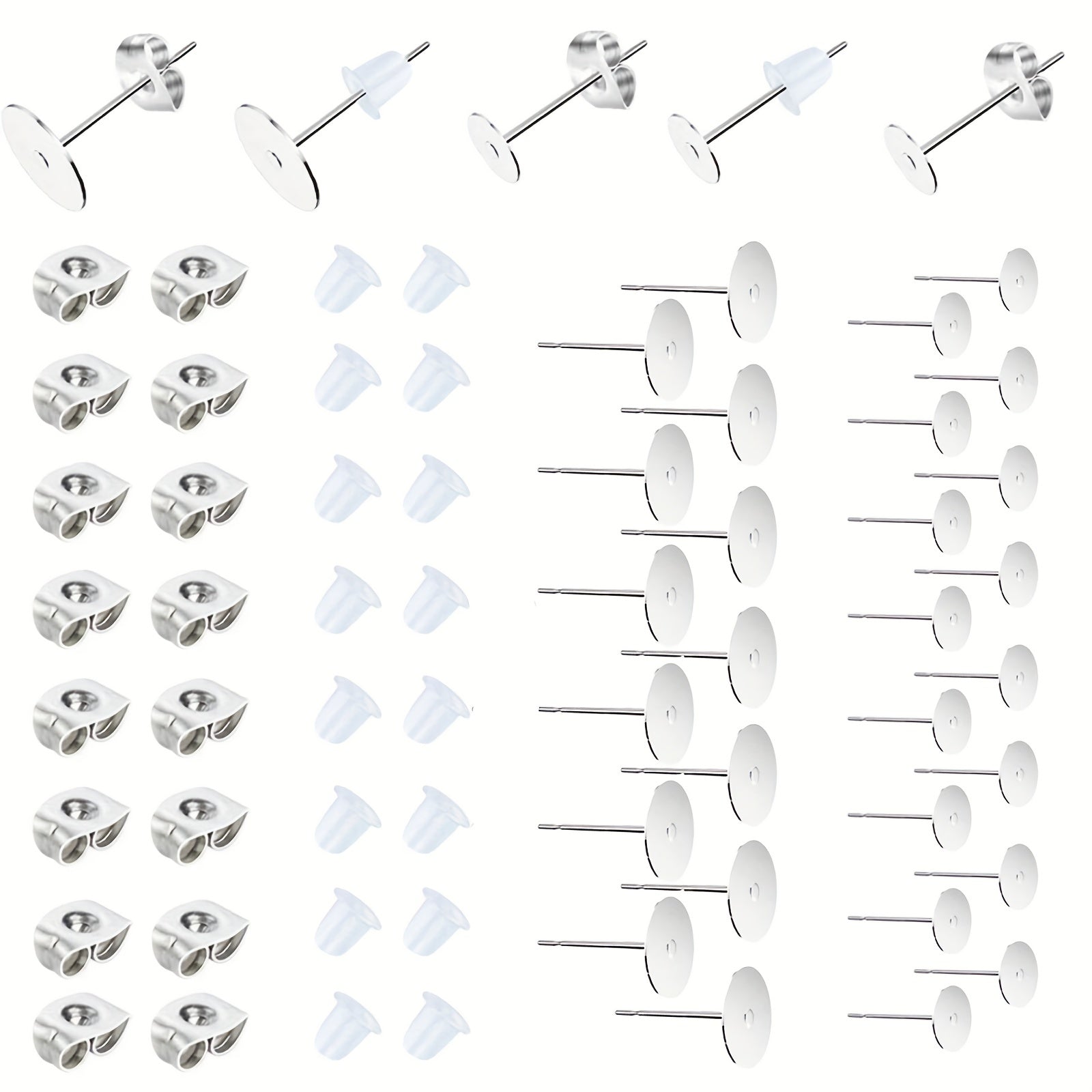 450PCS Stainless Steel Earring Posts for DIY Jewelry Making