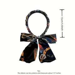 Vintage Long Ribbon Headband Satin Silk Hairband