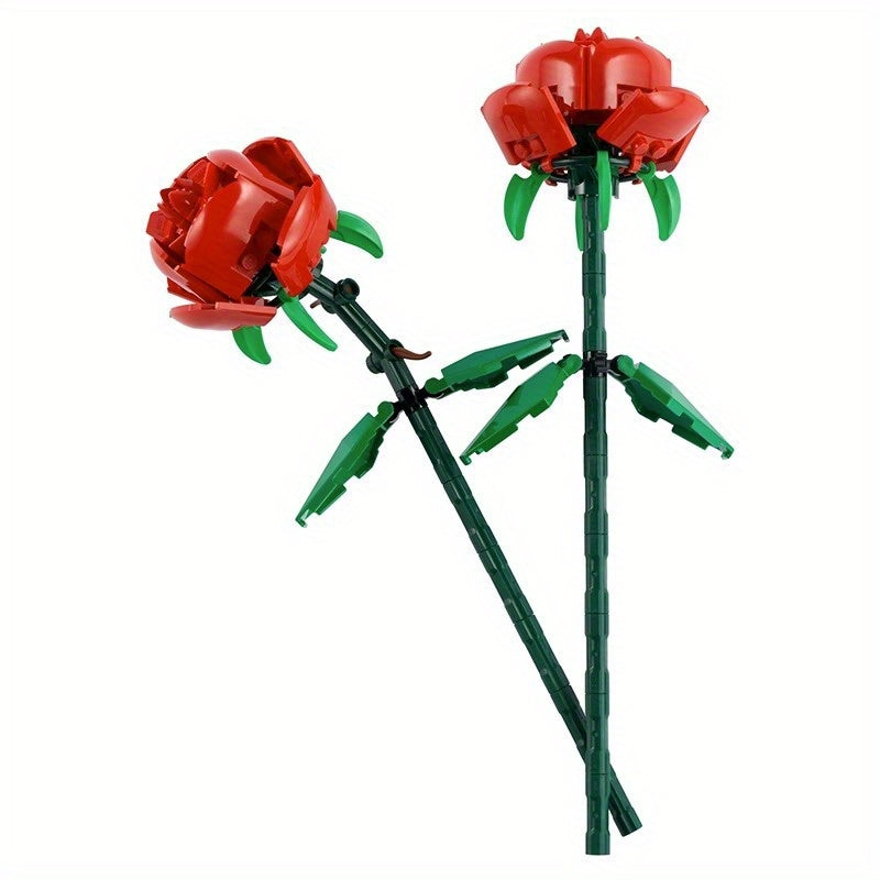 Building Blocks Rose Flower Potted DIY Toy For Children Gift