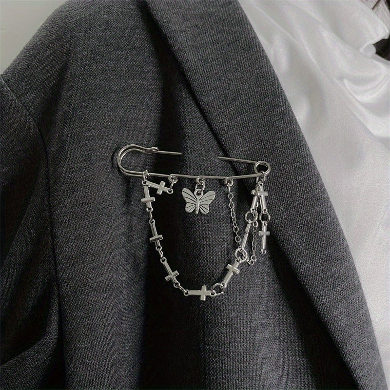 Minimalist Tassel Chain Brooch Pin