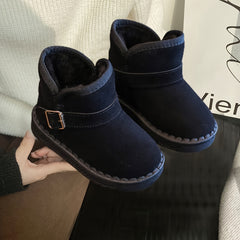 Vintage Snow Boots For Girls Soft Warm Plus Fleece Outdoor Walking Hiking Winter