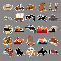 50pcs Western Cowboy Series Doodle Stickers for Phone Laptop Helmet Skateboard