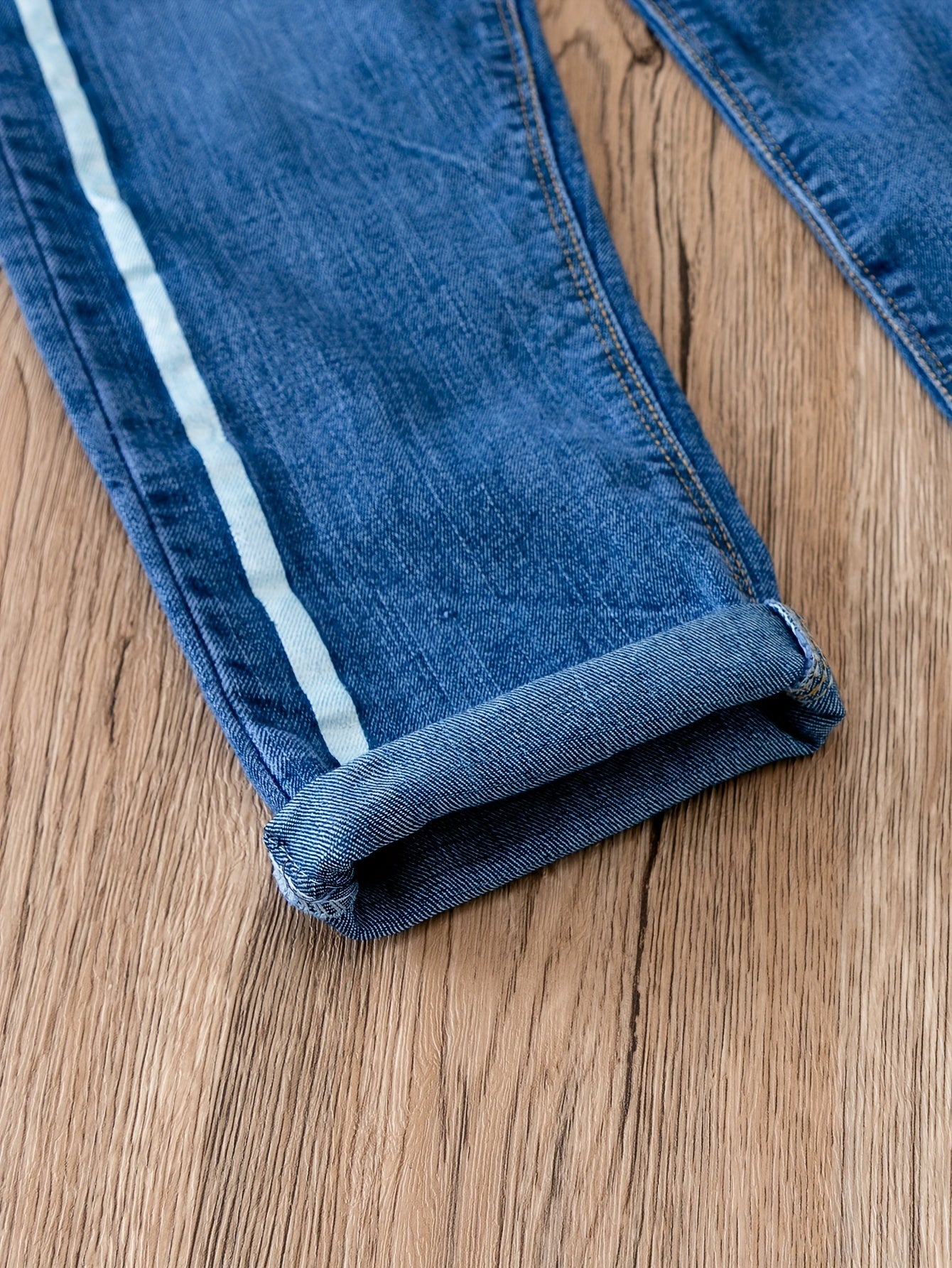 Boys Striped Lined Denim Trousers