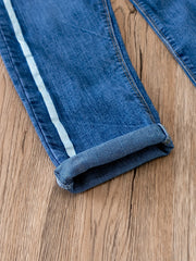 Boys Striped Lined Denim Trousers