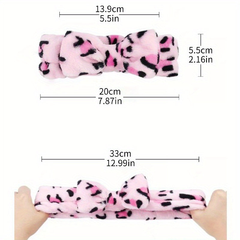 Leopard Print Hairband Polka Dot Face Wash Spa Beauty Hair Hoop
