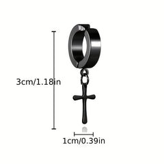 Gothic Hip hop Punk Cross Pendants Earrings for Men Women