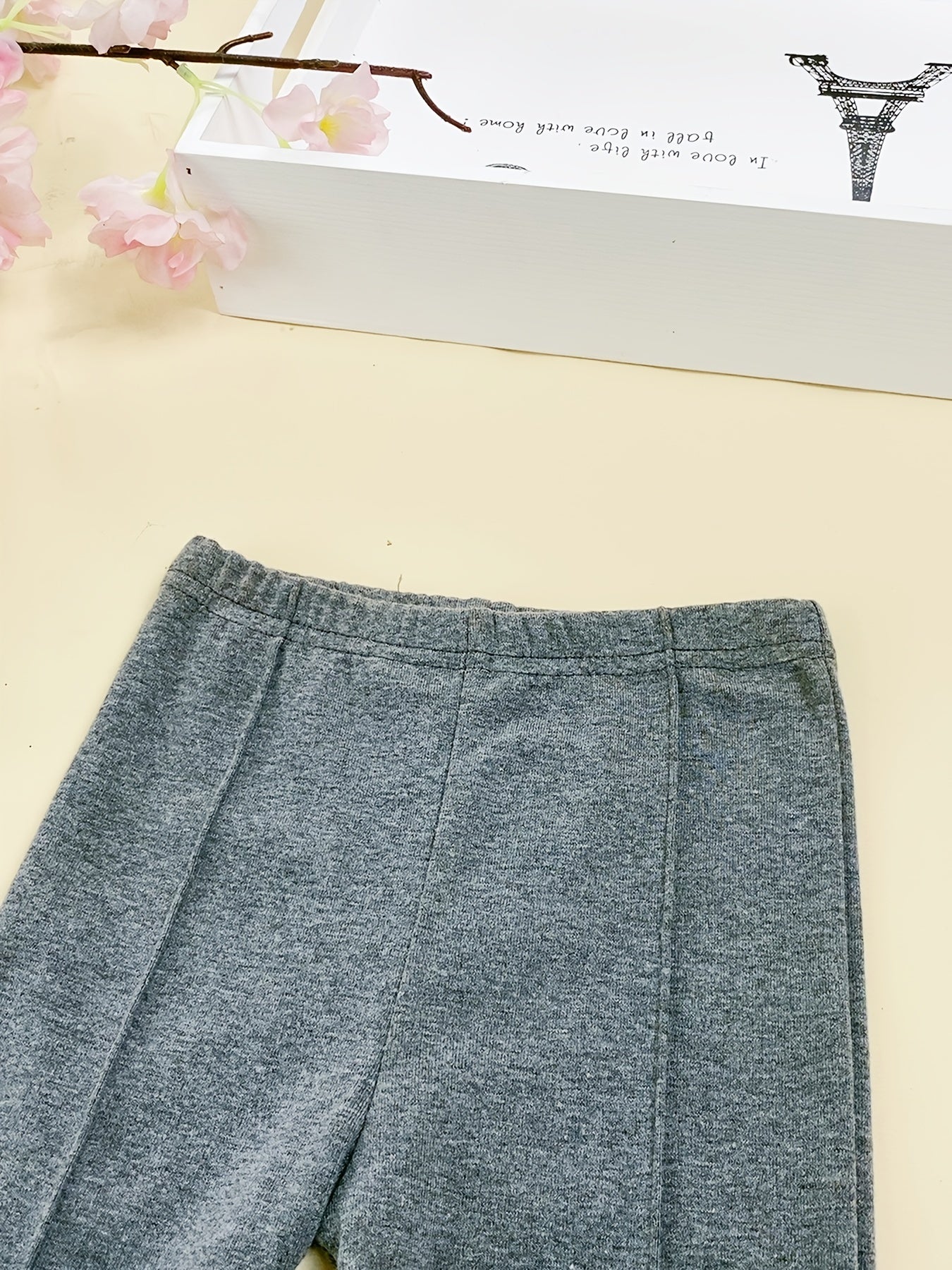 Girl Sweet Bow Flare Pants Soft Stretch Bell Bottom Pants