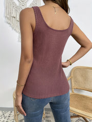 Solid Tank Top Crew Neck Sleeveless Top Women's Clothing